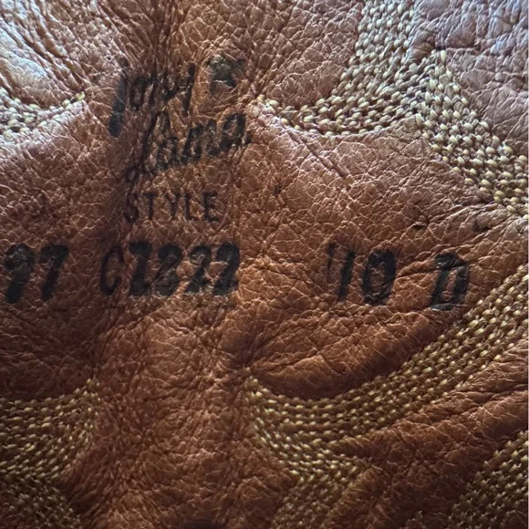 Vintage Tony Lama Western Boots oxblood dark burgundy leather cowboy boots 10D m - Picture 5 of 11